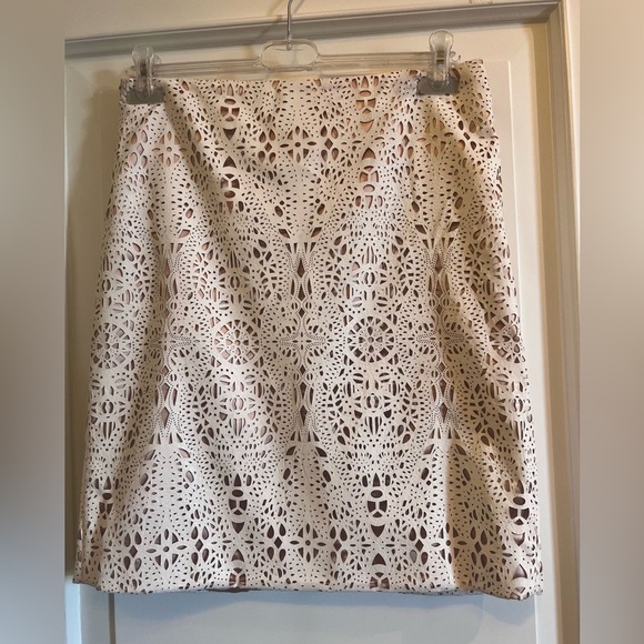 Jovani Cream A-line Midi Skirt with Cut Out Details - Picture 1 of 7